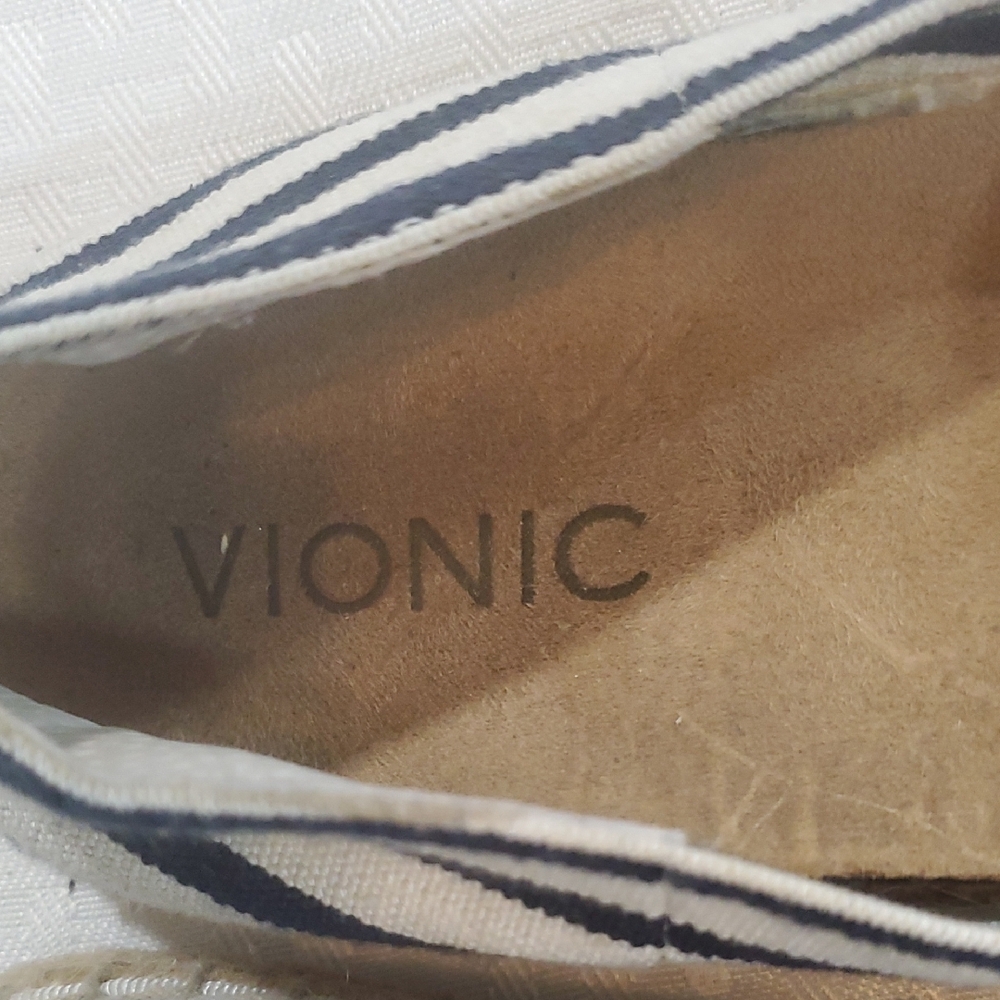 Vionic Valeri  Black and White Striped Slipon  Flats - Picture 9 of 13